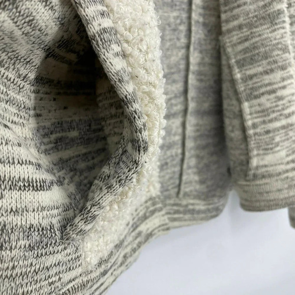 Anthropologie Saturday Sunday Sweater Womens Sz M Gray Knit Sherpa Open Cardigan - Picture 9 of 12
